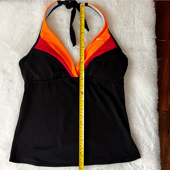 Nike Two Piece Swimsuit Black with Orange and Pink Size 8 - Picture 13 of 15